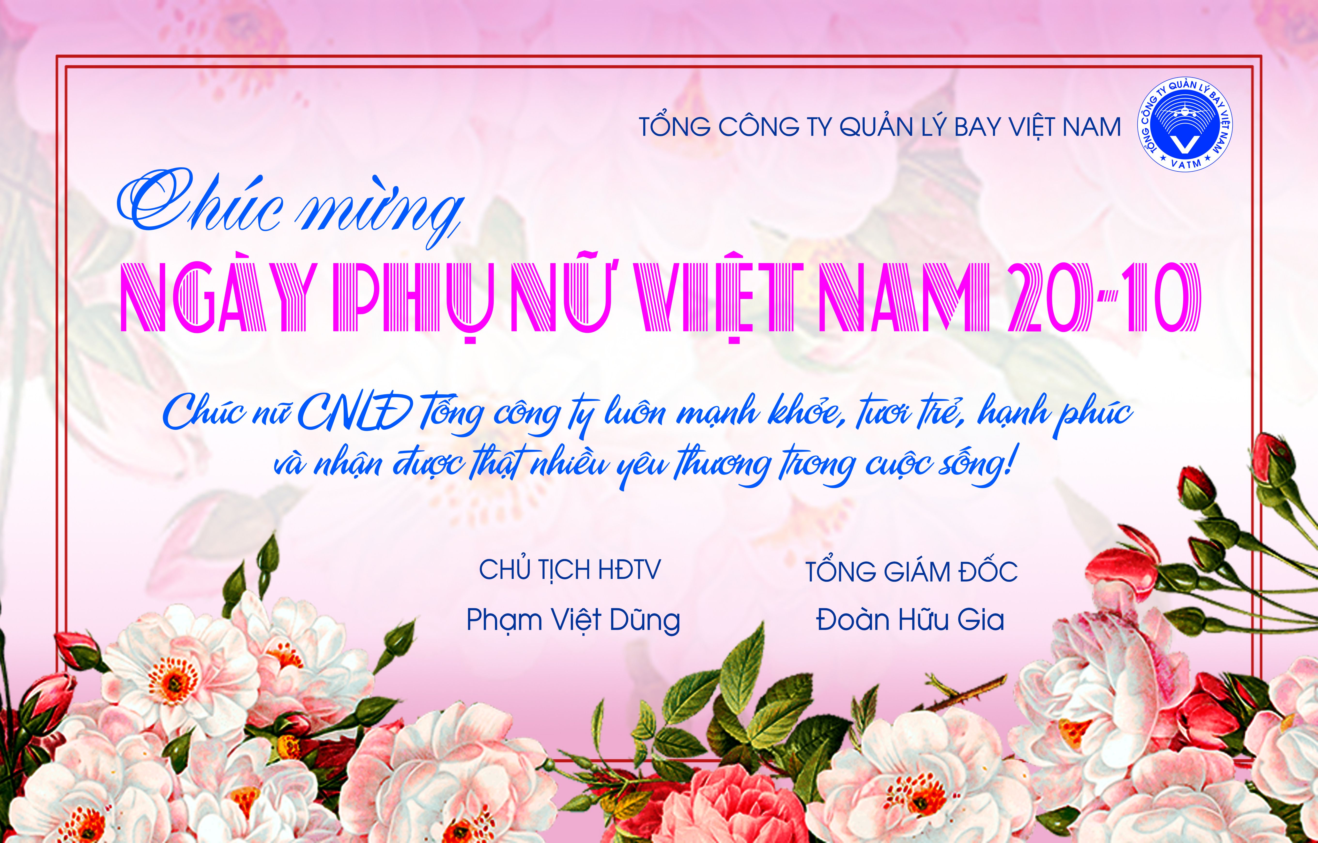 Lãnh đạo VATM chúc mừng ngày Phụ nữ Việt Nam 20-10