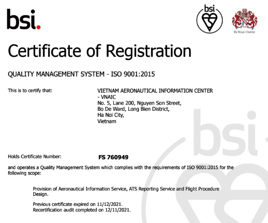 Trung tâm TBTTHK: thực hiện thành công chuyển đổi  tổ chức chứng nhận và đánh giá tái chứng nhận HTQLCL ISO 9001:2015