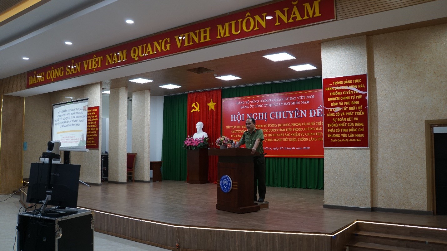 Đảng ủy công ty Quản lý bay Miền Nam tổ chức Hội nghị chuyên đề “Tiếp tục học tập và làm theo tư tưởng, đạo đức, phong cách Hồ Chí Minh”