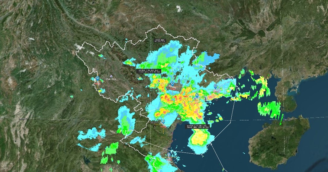 Dông mưa tại khu vực phía Nam sân bay Nội Bài ngày 19/5/2024